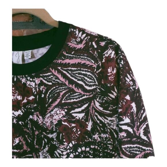 Joie Caleigh Burgundy Floral Drop Shoulder Cropped Pullover Thumbholes Women's M - Picture 4 of 7